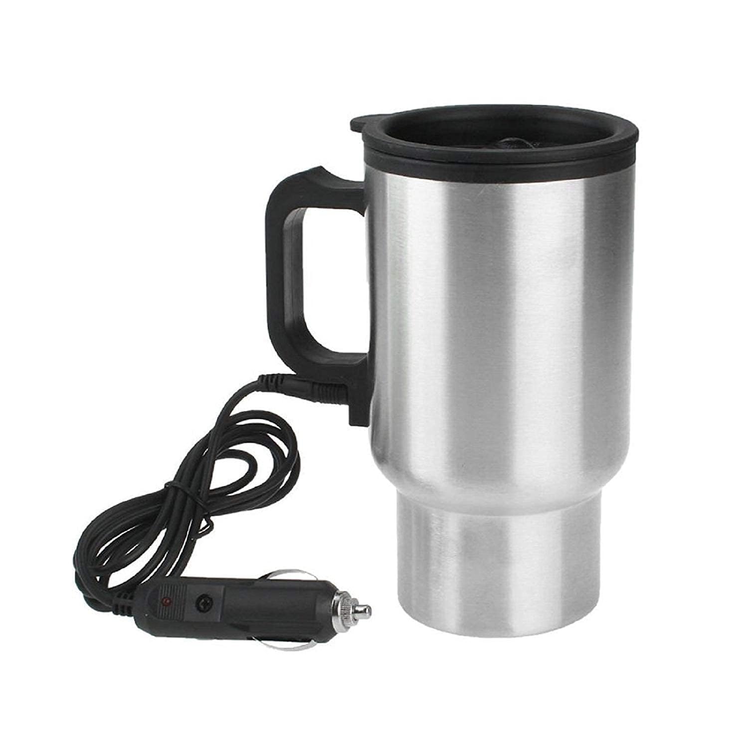Cana termica electrica, Zola®, pentru masina, 12 V, 400 ml, din otel inoxidabil/plastic, 16x8.5 cm, argintie Cana termica electrica, Zola®, pentru masina, 12 V, 400 ml, din otel inoxidabil/plastic, 16x8.5 cm, argintie